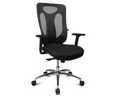 Topstar Sitness Net Pro 100-CojÃ­n para Abdominales (Incluye reposabrazos Regulables) Silla de Oficina giratoria, Tela, Negro, 59 x 56 x 120 cm