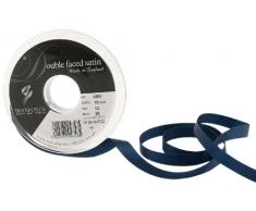 Cinta de satén a doble cara Berisfords 3501 de 20 m x 10 mm, color azul marino