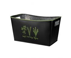 VERDENIA Basiliana Maceta Ligera de diseño Decorativo para Plantas para Interior de Metal, Bonito diseño, Muchos Colores, Muchos tamaños, 25 x 14 x 15 cm, Negro