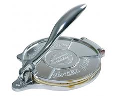 Norpro Tortilla Press - Sartén Redonda de Aluminio para Tortillas, 15,2 x 15,2 x 3,2 cm, Color Plateado
