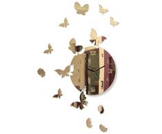 FLEXISTYLE Reloj de Pared, Espejo Dorado, 30 cm