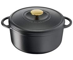 Tefal Heritage Cacerola 19 cm, Hierro Fundido, 2,2 litros, Tapa potenciadora de condensación, retención del Calor, Fuego Lento, guisos, caramelización, Apto para Todo Tipo de cocinas, Cast Iron