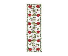 VILBER Camino Mesa Flor (30,5x120x0,2 cm), PVC Poliester, Antideslizante, Lavable, Resistente al Calor, con Posibilidad de manteles Individuales y alfombras a Juego