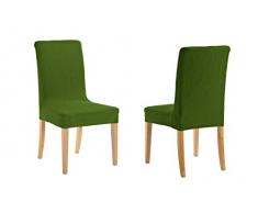 Martina Home Emilia Pack de Fundas para Silla con Respaldo, Tela, Verde, 40 a 50 cm, 2 Unidades