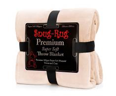 Gift House International Snug Rug Premium Super Suave Alfombra De Forro Polar Manta, champán, 150 x 200 cm