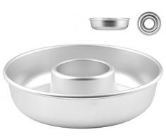 Ollas Agnelli Molde Donut con Tubo, Aluminio, Plata, 30 cm
