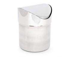 Relaxdays 10013061 - Papelera de mesa (tapa basculante, acero inoxidable cepillado, 1,2 L)