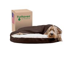 furhaven Redondo Snuggery bostezando Mascota Cama