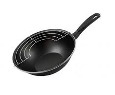 Magefesa Black Wok 28 Cm de Acero Esmaltado, Antia, Vitrificado, Negro