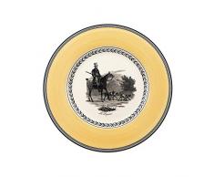 Villeroy & Boch Audun Chasse Plato llano, 27 cm, Porcelana Premium, Blanco/Gris/Amarillo
