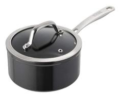 KUHN RIKON Easy Pro - Cazo con tapa de cristal (aluminio, 20 cm, 3 L), color negro