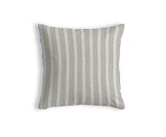 Home Olé Italia Funda de Cojín con Diseño Rayas, Algodón-Poliéster, Lino y Crudo, 30 x 50 cm