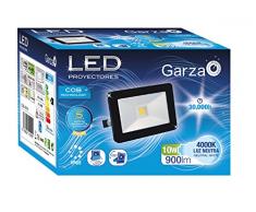 Garza Foco proyector cob LED exterior E27, 10 W, Negro, 13 x 9 x 6.5 cm