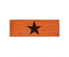 Relaxdays Felpudo Estrella para la Entrada del hogar, 1.5 x 75 x 25 cm, Fibra de Coco y PVC, Antideslizante, Color Naranja, 1,5 x 75 x 25 cm