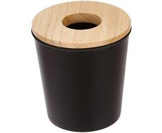 Opportunity 26b1512050170 Ebonite Mini papelera de plástico/madera negro 13 x 13 x 14 cm