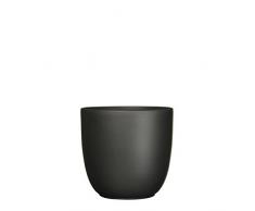 MICA Decorations 144278 tusca Maceta Cerámica para Indoor, cerámica, Negro Mate, 22.5 x 22.5 x 20 cm