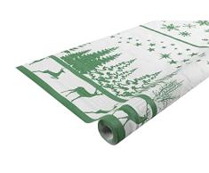 Pro Nappe - Ref R482583I - Mantel de Papel Damasco desechable en Rollo 25 M de Largo X 1,20 M de Ancho - Color Verde Pino - Papel Damasco con Estampado Universal Chic y clÃ¡sico