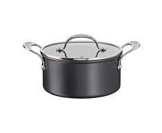 Tefal H9124644 Olla de 24 cm, Jamie Oliver, anodizado Duro, Aluminio, Negro