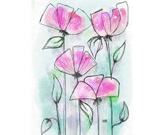 Simple Flower Design Watercolour Painting Unframed Wall Art Print Poster Home Decor Premium Flor DiseÃ±o Acuarela Pintura pared PÃ³ster Casa