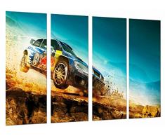 Poster FotogrÃ¡fico Deporte Competicion Rally, Coche Azul Carrera TamaÃ±o total: 131 x 62 cm XXL