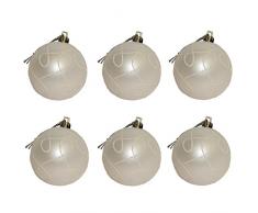 GUIRMA Pack 6 Bolas Navidad 60 mm, Blanco