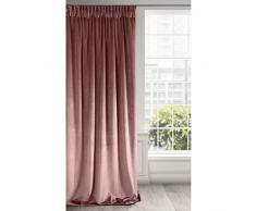 Eurofirany - Cortina Opaca de Terciopelo Rosa Oscuro, Suave Cinta fruncidora, Elegante, Glamour, Dormitorio, salón, Rosa Oscuro, 140 x 270 cm