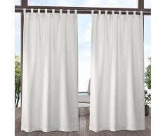 Exclusive Home Curtains Par de Cortinas sÃ³lidas para Interiores y Exteriores, 54 x 108 cm, Color Vainilla