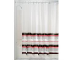 InterDesign Maxwell - Cortina para ducha, 180 x 200 cm, Negro/Rojo/Plata