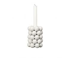 By On Portavelas Globe M, Blanco, de gres Blanco, candelabro de Barra, decoración de salón, Moderno, Soporte para Velas de Barra, decoración para Mesa de Comedor, cómoda y alféizar de Ventana