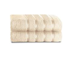 GC GAVENO CAVAILIA Juego de 2 Toallas de baño Jumbo de algodón Egipcio, Secado rápido, Extra largas, Juego de Toallas de baño de 500 g/m², Color Crema