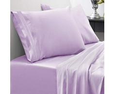 Sweet Home Collection 1800 Hilos, Microfibra cepillada Suave de Calidad egipcia Juego de Ropa de Cama de Lujo encimera, sÃ¡bana Bajera, 2 Fundas de Almohada, Encuentra Doble, Lavanda, Completo