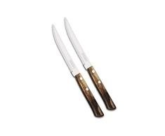 Tramontina Cuchillo Landhous, acero inoxidable, mango de madera FSC, apto para lavavajillas (cuchillo de pan y vesper, 2 piezas)