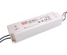 Meanwell fuente de alimentaciÃ³n, LPV-60-12, tensiÃ³n constante, 110-240 V, AC/50-60 hz, 12 V, DC, 0-5 A, 60 W 872614