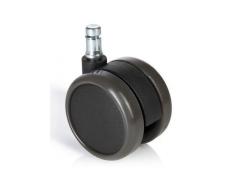 hjh OFFICE - 619027 - Pack de 5 Ruedas para Silla de Oficina, Suelos Duros, sin Freno, 11 mm, 65 mm