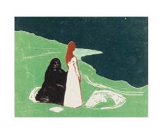 Munch Two Women On The Shore - Lienzo decorativo para pared (tamaÃ±o grande), diseÃ±o de dos mujeres en la costa