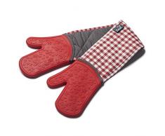 Zeal Celo Silicona Resistente Guantes de Horno Doble Guante, algodón, Rojo, 26 x 19 x 26 cm