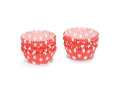 Pâtisse 01736 Moldes Papel repostería Topos Fondo Rojo 200 pcs