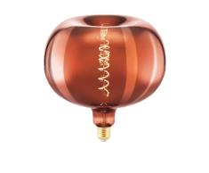 EGLO LED E27 regulable en forma de manzana, LED en espiral tamaño grande, bombilla vintage extragrande vaporizada en cobre, 4 vatios, 40 lúmenes, blanco cálido, 1600k, à 22 cm