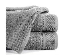 Eurofirany Carlo Juego baÃ±o, Toalla de Sauna con patrÃ³n â Absorbente, 100% algodÃ³n, 580 g/m2, 3 y 6 Unidades, Gris, 50 x 90 cm