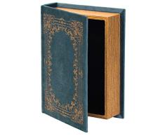 Vintiquewise Caja de almacenamiento decorativa con forma de libro, color azul