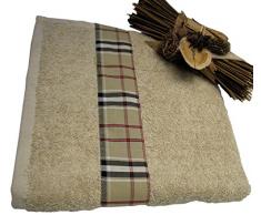 Deveaux - Toalla (algodÃ³n, 25 x 25 x 3 cm), diseÃ±o con Cenefa, 100% algodÃ³n, Beige, 25 x 25 x 3 cm