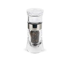 PEUGEOT Saveurs dEpices Oslo Combi-Molinillo de Pimienta y salero, Acero Inoxidable, Transparent/INOX, 5,8 x 5,8 x 13,10 cm