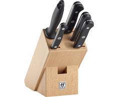 Zwilling - Juego de Cuchillos (6 Piezas, Acero Inoxidable, 48 x 38 x 28 cm), Color Plateado y Negro