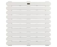 WENKO Tarima de baño Indoor & Outdoor blanco 55 x 55 cm - alfombra para ducha, rejilla para ducha, baño, piscina, sauna con estructura antideslizante, plástico, 55 x 3 x 55 cm, Blanco