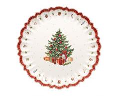 Villeroy & Boch 14-8585-3884 Fuente para Servir Toys Delight, para Navidad, 44 cm, en Festivo Embalaje de Regalo, Porcelana, Rojo, Grande