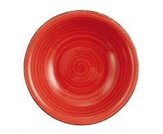 Villa d'Este Home Tivoli 2409890, Juego de 6 Platos hondos Bi-Baita de gres de Color Rojo