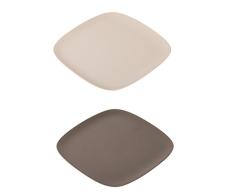 VIGAR Taula Pack de bandejas para Aperitivo, Gris, 21.5 X 21.5 X 2 Cm, 2 Unidades