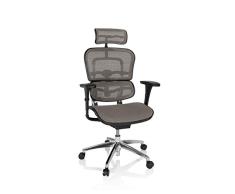 hjh OFFICE 652426 Silla giratoria ejecutiva ERGOHUMAN EDITION, malla gris