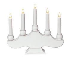 Best Season 255-38 Hanna- Candelabro (7 puntos de luz, madera, 27 x 30 cm), color blanco