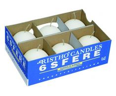 Cereria de Giorgio risthò Velas Bola, Cera, Blanco, 6 x 6 x 6 cm, 6 Unidad